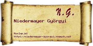 Niedermayer Györgyi névjegykártya
